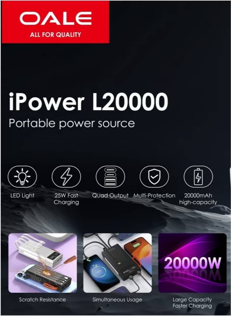 پاوربانک سوپر فست شارژ OALE L20000