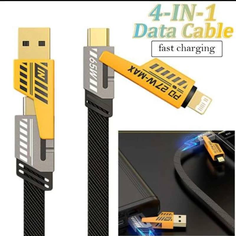 کابل شارژ 4 کاره USB-PD-Lightning